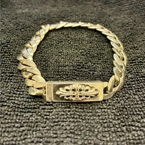 Chrome Hearts Sterling Diamond Floral Cross Bracelet